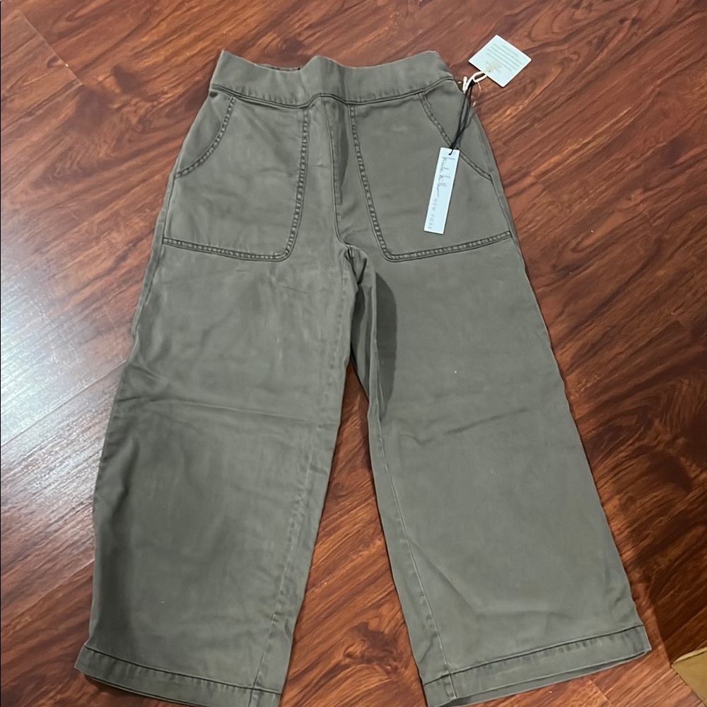 Nicole Miller Brown Casual Wide-Leg Cropped Pants